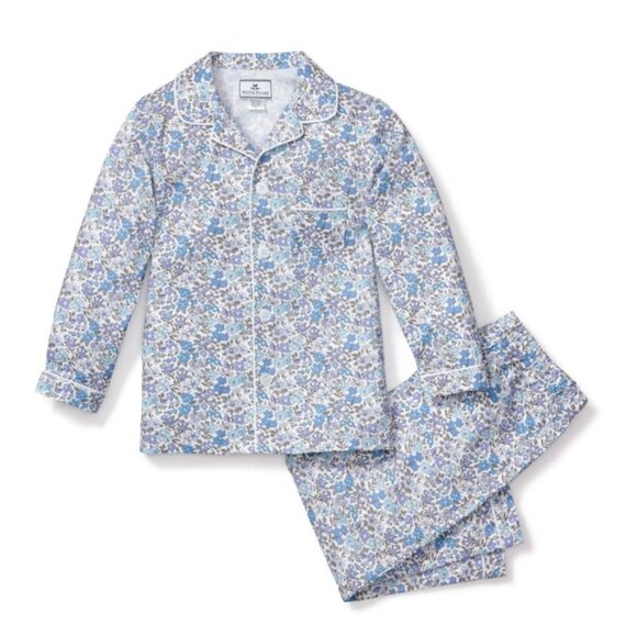 Petite Plume Girls Floral Pajama Set With Piping Detail - Size 3 - Picture 1 of 8